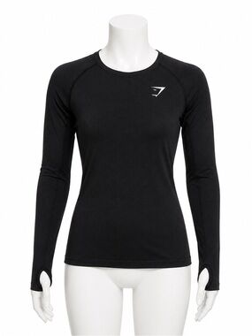 NEVER WORN - Gymshark Black Seamless Crew Performance Top